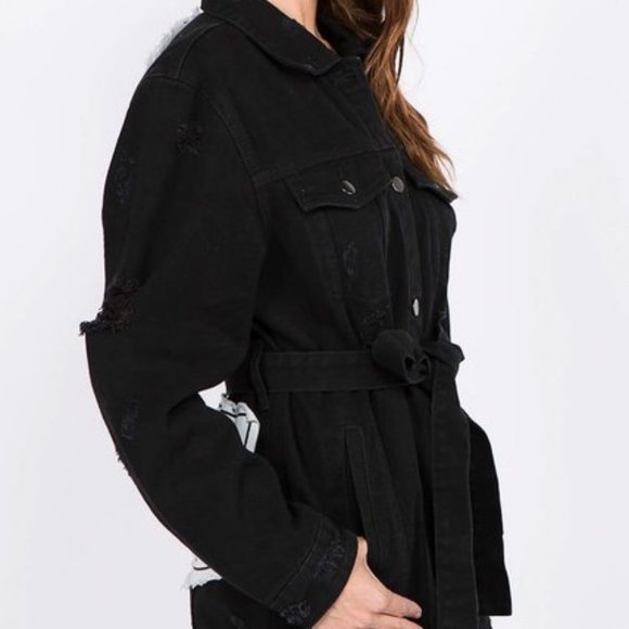 Tour Distressed Denim Jacket - Picture 3 of 3